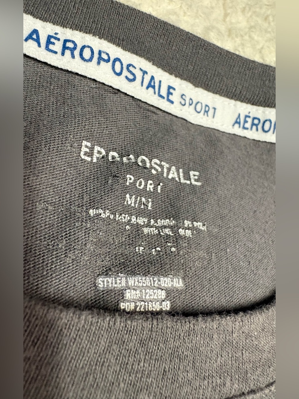 Aeropostale gray Tee with Lilac Logo Print - Picture 2 of 5